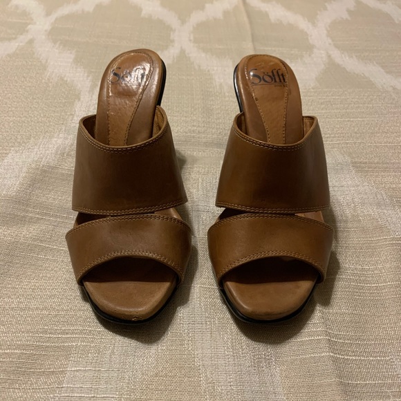 Sofft dark tan leather sandals, size 6, 3.25” heel - Picture 11 of 15